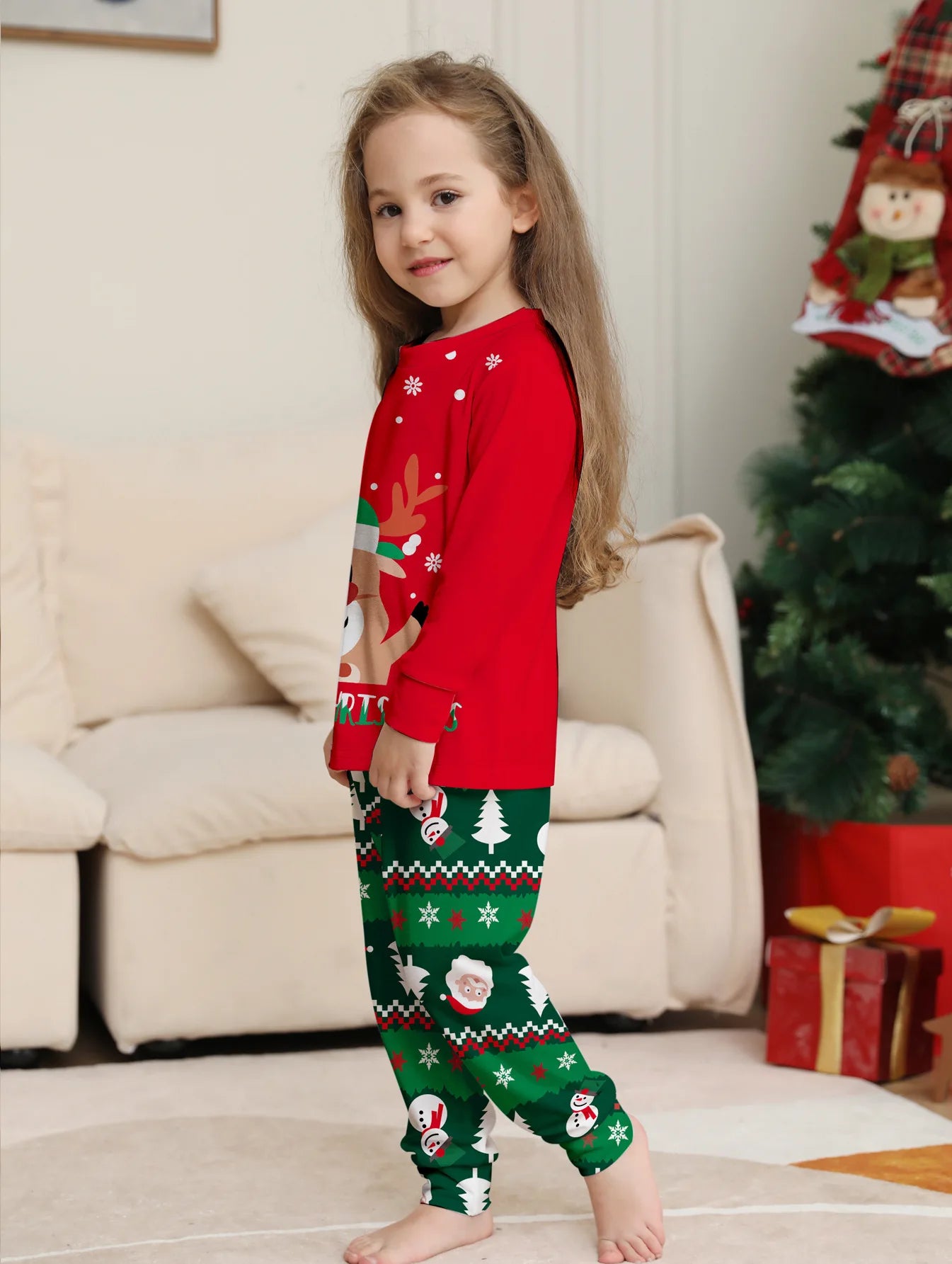 Christmas Pajamas Family Matching Outfits Mom Dad Kids 2 Piece Baby Romper Soft Sleepwear Xmas Family Look 2025 New Year Clothes