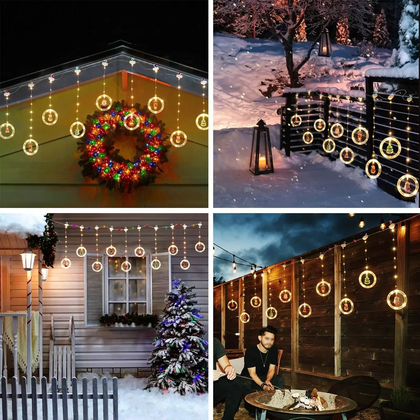 LED Christmas Curtain & Garland Lights Room Decoration