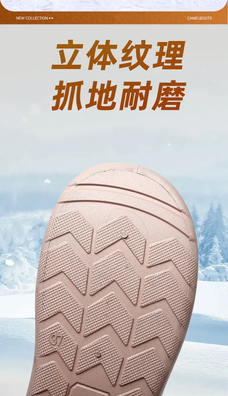 Winter boots 2025 woman warm wool fur booties waterproof lightweight mom ankle shoes warmth fur booties