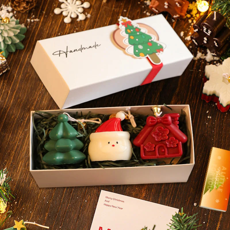 Christmas Scented Candles Three-piece Gift Box Gloves Elk Gingerbread Man Aromatherapy Girl Friends Creative Warm Christmas Gift