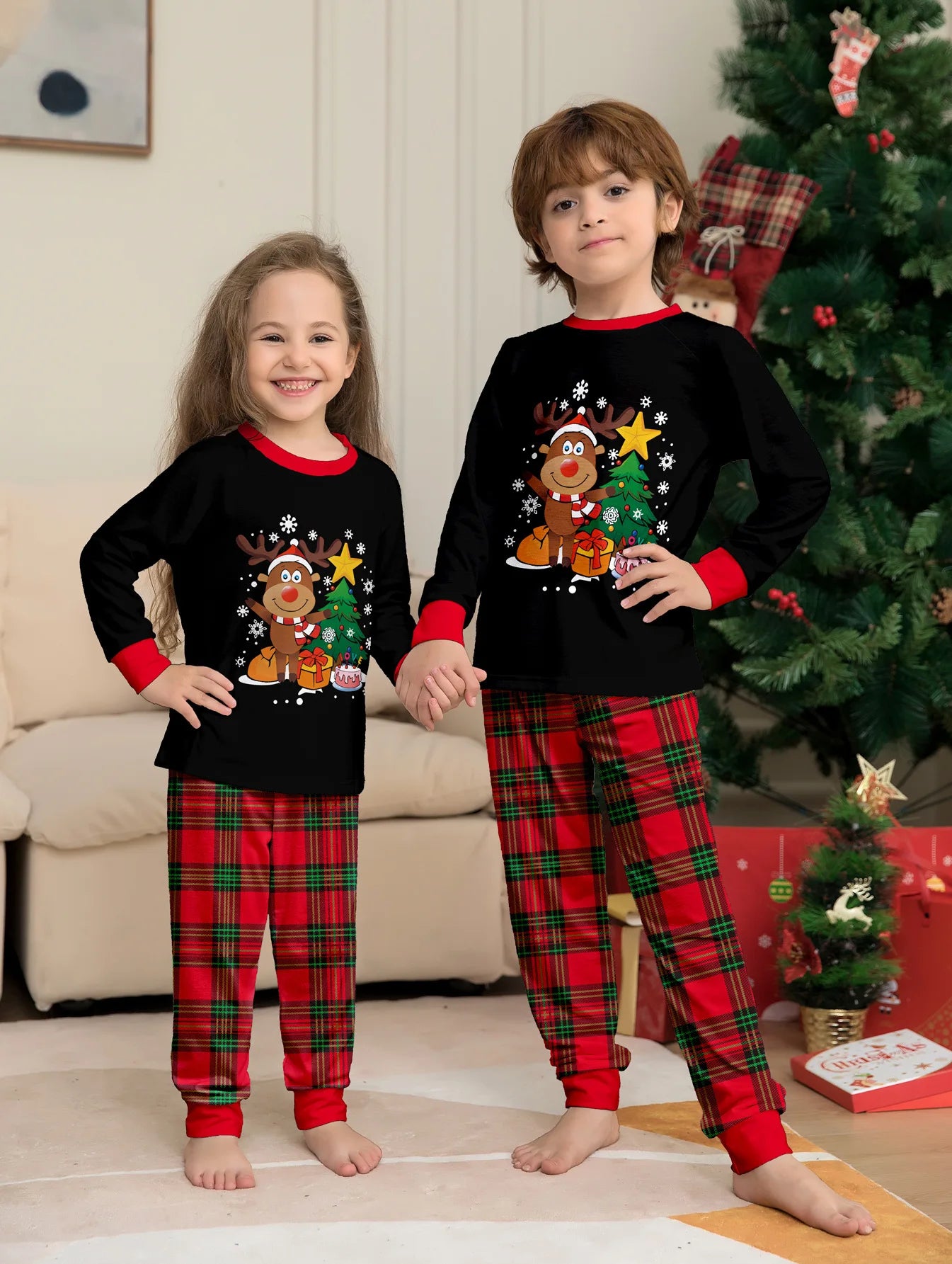 Christmas Matching Pajamas Family Outfits 2025 News Adult Kid Pajamas Clothes Set Baby Rompers Casual Sleepwear Xmas Family Look