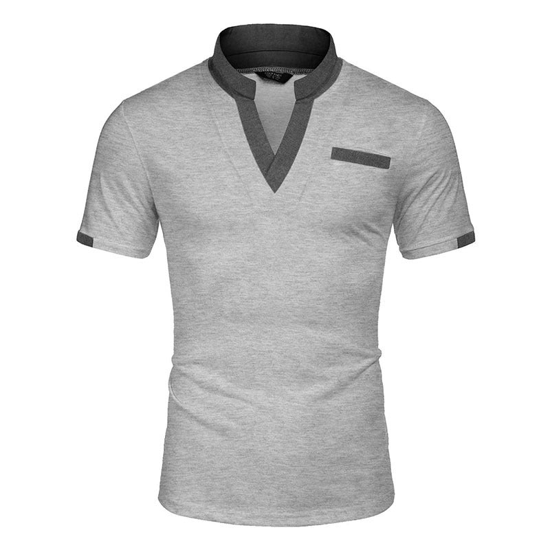 Men's Fashion Casual Color Blocking Short-sleeved Tops